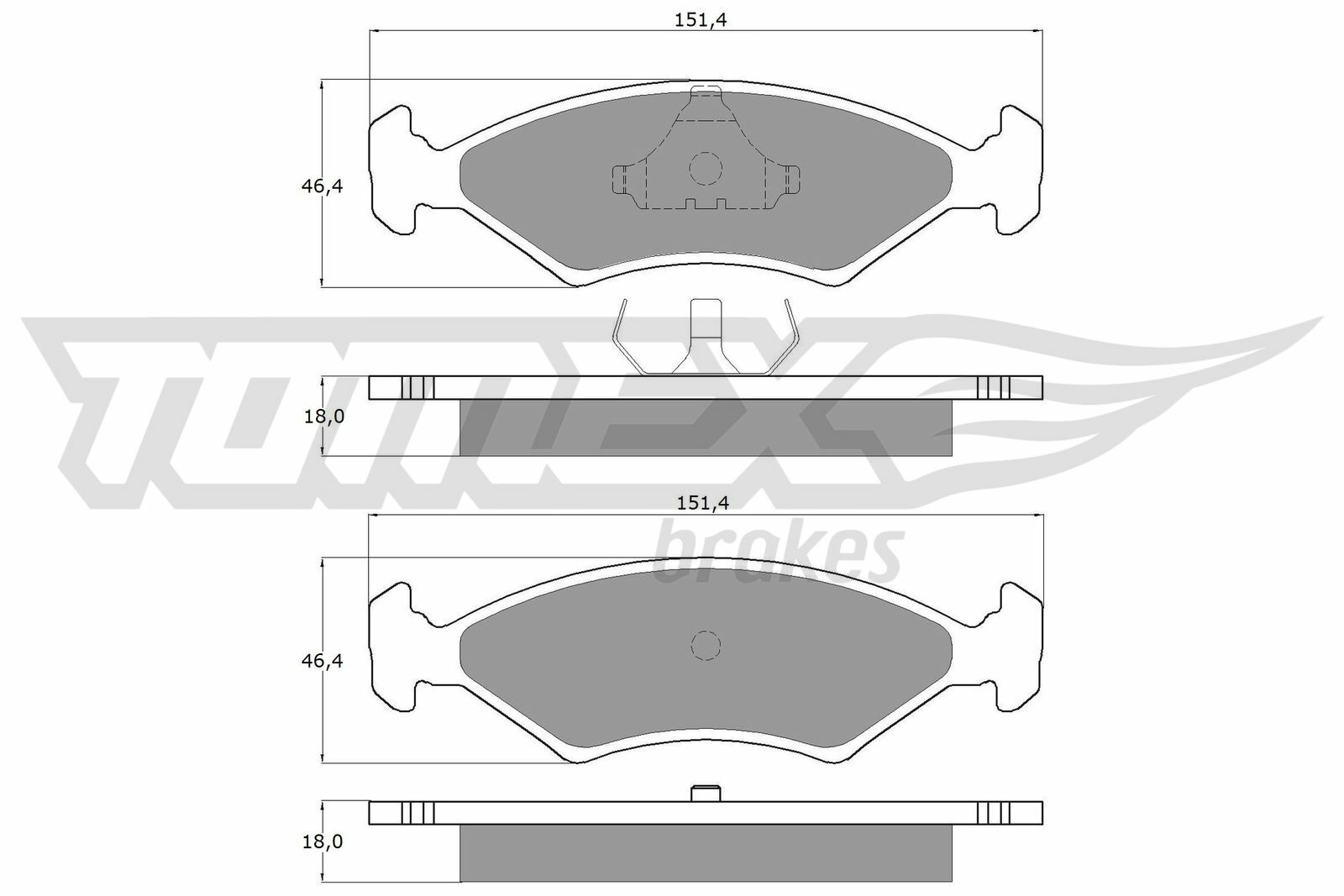 Sada brzdových destiček, kotoučová brzda TOMEX Brakes